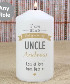 Personalised I Am Glad… Pillar Candle