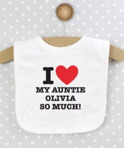Personalised I HEART 0-3 Months Baby Bib