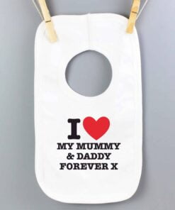Personalised I HEART 0-3 Months Baby Bib