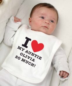 Personalised I HEART 0-3 Months Baby Bib