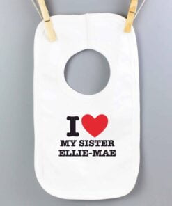 Personalised I HEART 0-3 Months Baby Bib