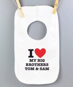Personalised I HEART 0-3 Months Baby Bib