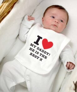 Personalised I HEART 0-3 Months Baby Bib
