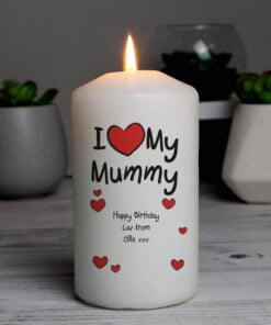 Personalised I Heart My Pillar Candle