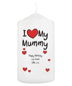 Personalised I Heart My Pillar Candle