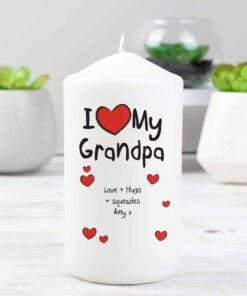 Personalised I Heart My Pillar Candle