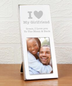 Personalised I Heart Small 2×3 Silver Photo Frame