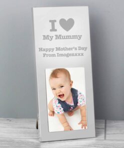 Personalised I Heart Small 2×3 Silver Photo Frame