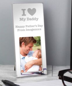 Personalised I Heart Small 2×3 Silver Photo Frame