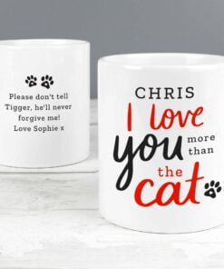 Personalised I Love You More Than The Cat Mug