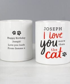 Personalised I Love You More Than The Cat Mug