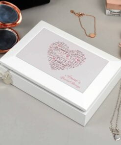 Personalised I Love You White Jewellery Box
