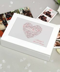 Personalised I Love You White Jewellery Box