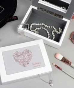 Personalised I Love You White Jewellery Box
