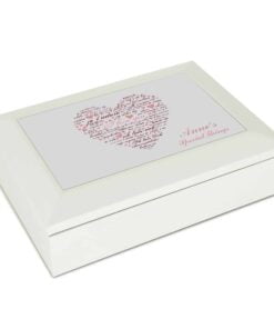 Personalised I Love You White Jewellery Box