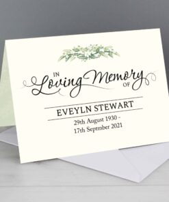 Personalised In Loving Memory Card