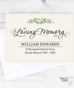 Personalised In Loving Memory Card