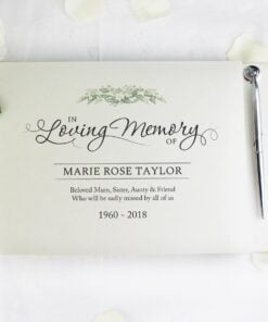 Personalised In Loving Memory Hardback Guest Book & Pen