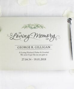 Personalised In Loving Memory Hardback Guest Book & Pen