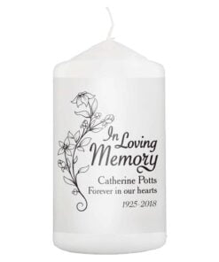 Personalised In Loving Memory Pillar Candle