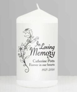 Personalised In Loving Memory Pillar Candle