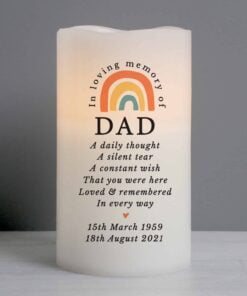 Personalised In Loving Memory Rainbow LED candle