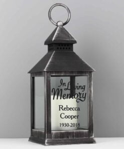 Personalised In Loving Memory Rustic Black Lantern