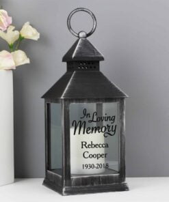 Personalised In Loving Memory Rustic Black Lantern
