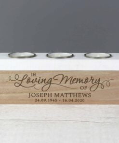 Personalised In Loving Memory Triple Tea Light Box