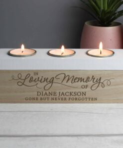 Personalised In Loving Memory Triple Tea Light Box