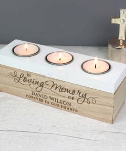 Personalised In Loving Memory Triple Tea Light Box