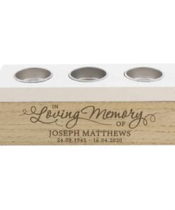 Personalised In Loving Memory Triple Tea Light Box