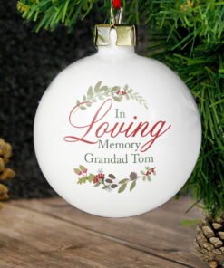 Personalised In Loving Memory Wreath Bauble