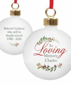 Personalised In Loving Memory Wreath Bauble