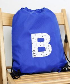 Personalised Initial Blue Kit Bag