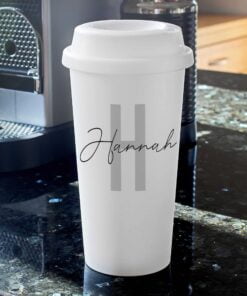 Personalised Initial & Name Insulated Eco Travel Cup