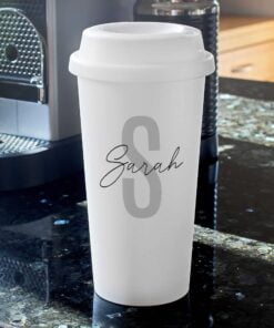Personalised Initial & Name Insulated Eco Travel Cup
