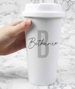 Personalised Initial & Name Insulated Eco Travel Cup
