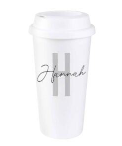 Personalised Initial & Name Insulated Eco Travel Cup