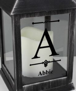 Personalised Initial Rustic Black Lantern
