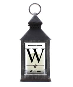 Personalised Initial Rustic Black Lantern
