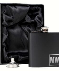Personalised Initials Black Hip Flask