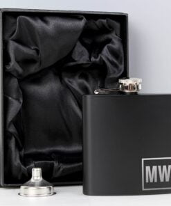 Personalised Initials Black Hip Flask