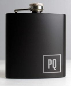 Personalised Initials Black Hip Flask