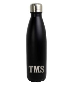 Personalised Initials Black Metal Insulated Drinks Bottle