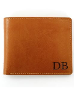Personalised Initials Tan Leather Wallet