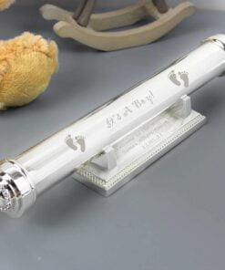 Personalised Its A Boy Silver Plated Certificate Holder