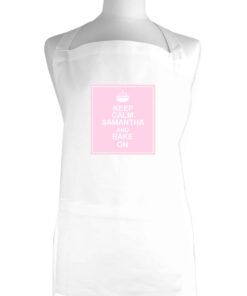 Personalised Keep Calm White Apron