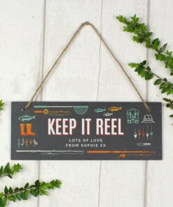 Personalised “”Keep It Reel”” Printed Hanging Slate Plaque