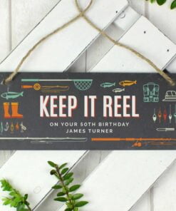 Personalised “”Keep It Reel”” Printed Hanging Slate Plaque